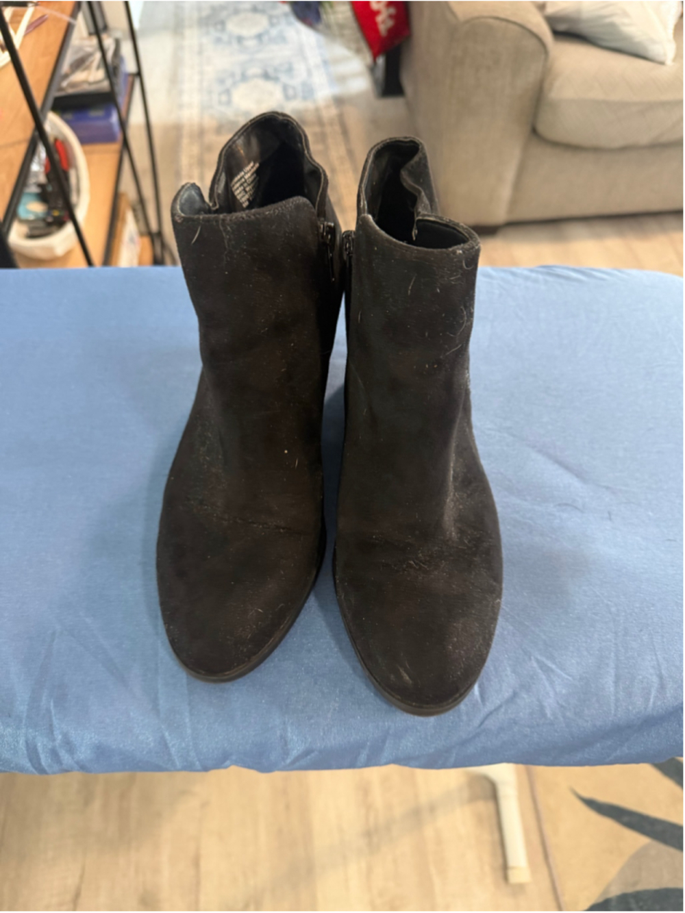 Women's Style & Co. Black Suede Wedge Ankle Boots Size 8